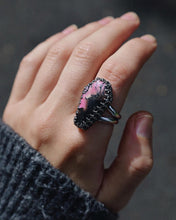 Load image into Gallery viewer, Chunky Rhodonite Coffin Ring - Size 10