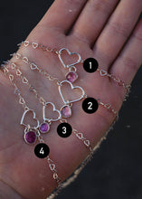 Load image into Gallery viewer, Tourmaline Chain Heart Necklace