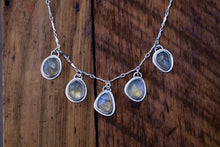 Load image into Gallery viewer, Five-Stone Labradorite Necklace