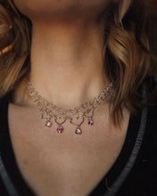Load image into Gallery viewer, Tourmaline Chain Heart Necklace