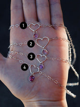Load image into Gallery viewer, Tourmaline Chain Heart Necklace