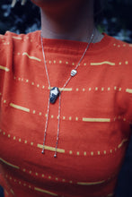 Load image into Gallery viewer, White Buffalo Magnesite Skull Lariat Necklace
