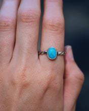Load image into Gallery viewer, Twisted Turquoise Ring - Size 8.75
