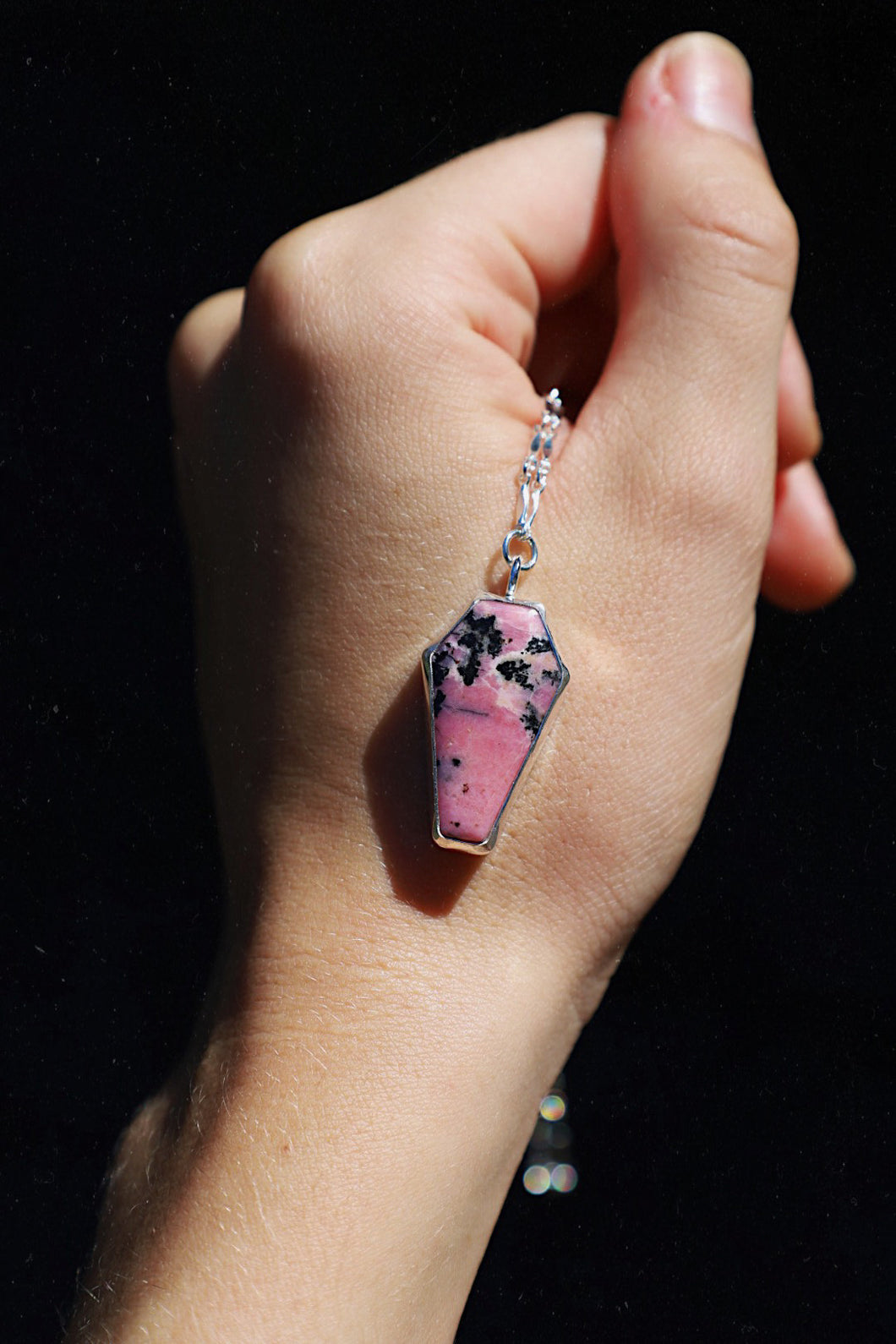 Rhodonite Coffin Necklace