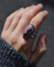 Load image into Gallery viewer, Chunky Rhodonite Coffin Ring - Size 10
