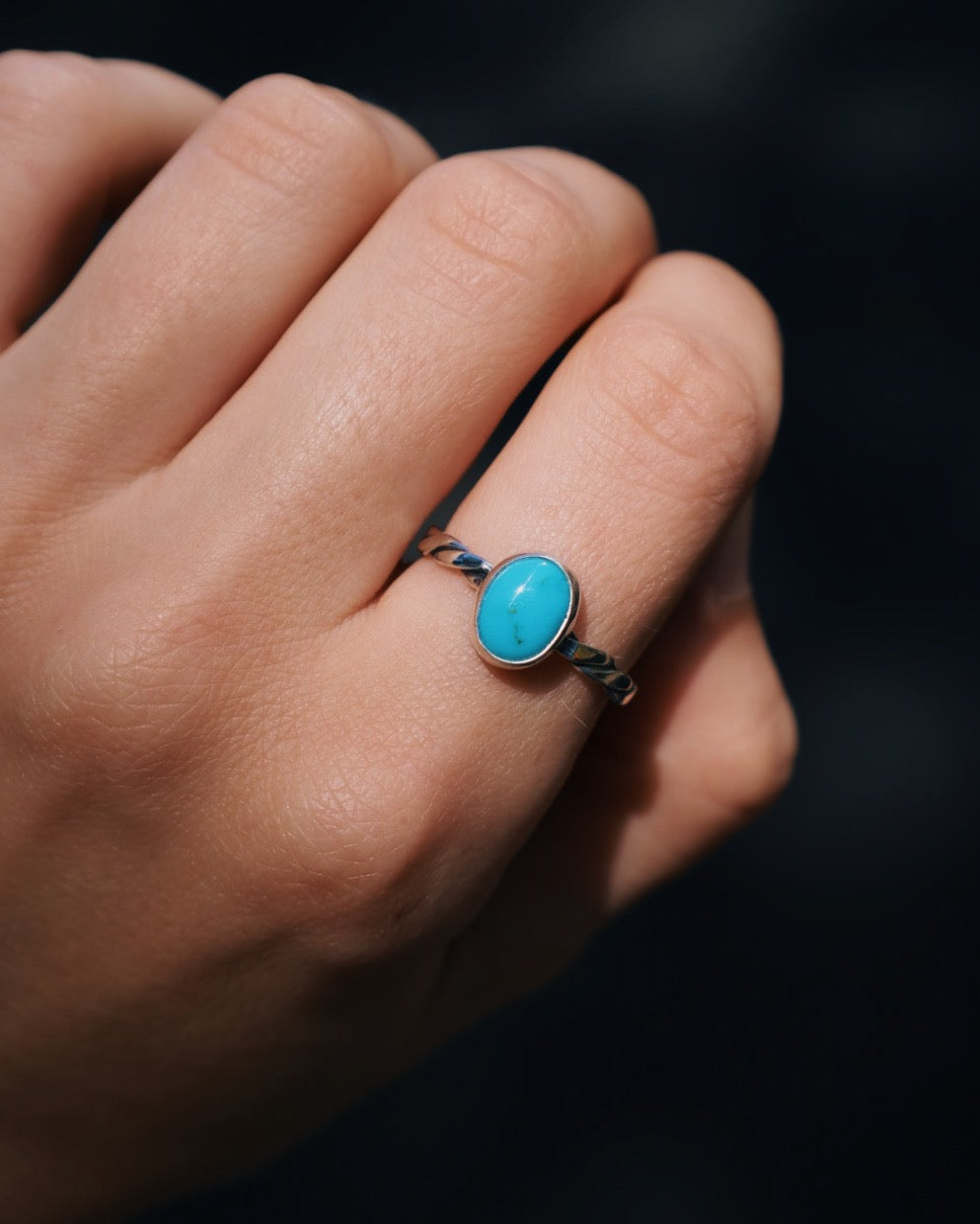 Twisted Turquoise Ring - Size 8.75