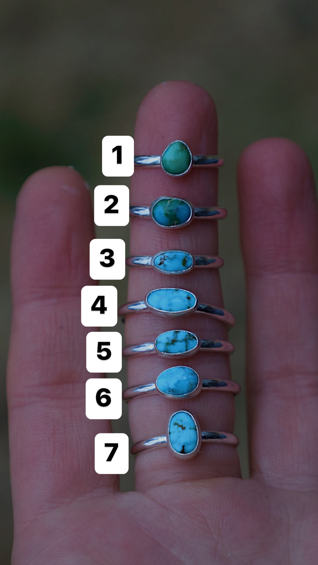 Cute & Dainty Turquoise Rings