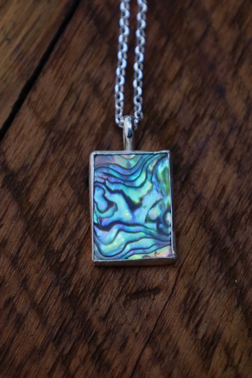 Rectangle Abalone Shell Necklace